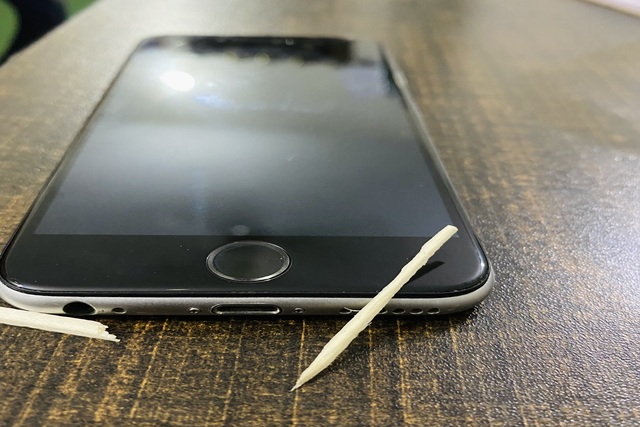 Toothpicks iPhone charging port